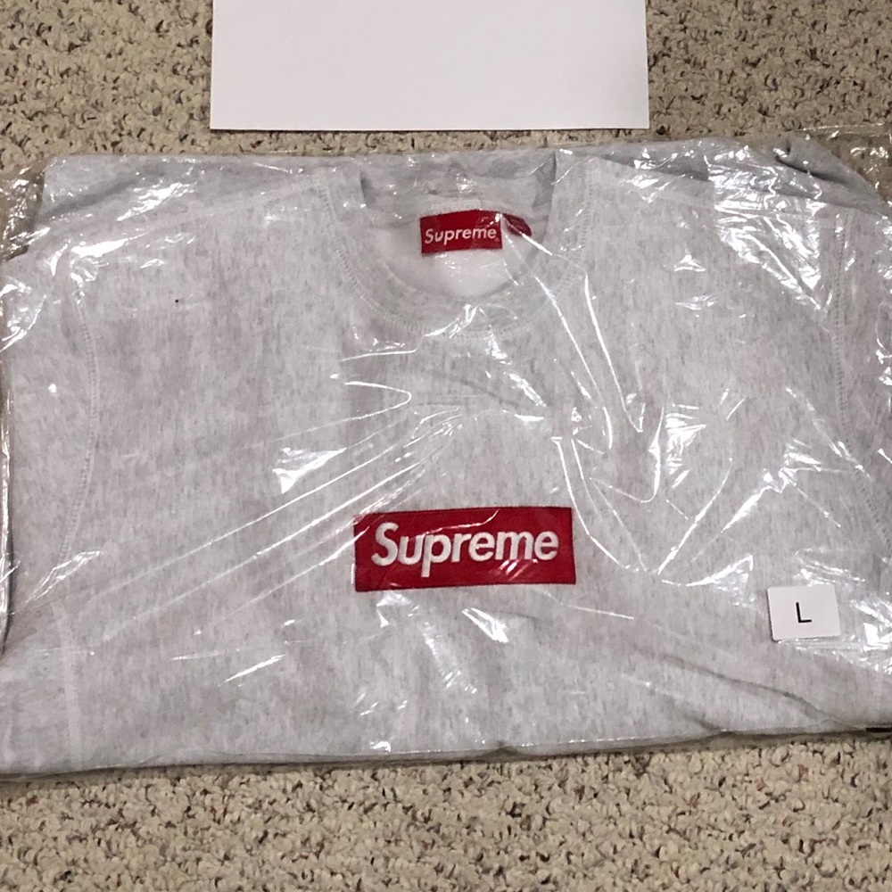 Supreme Box Logo Sweater FW18 Ash Gray